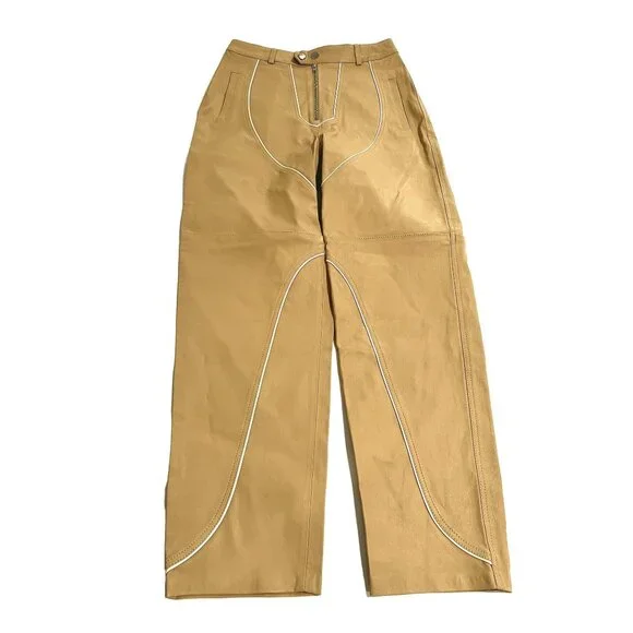 Camila Coelho Yuri Leather pants Tan Ankle Pants small